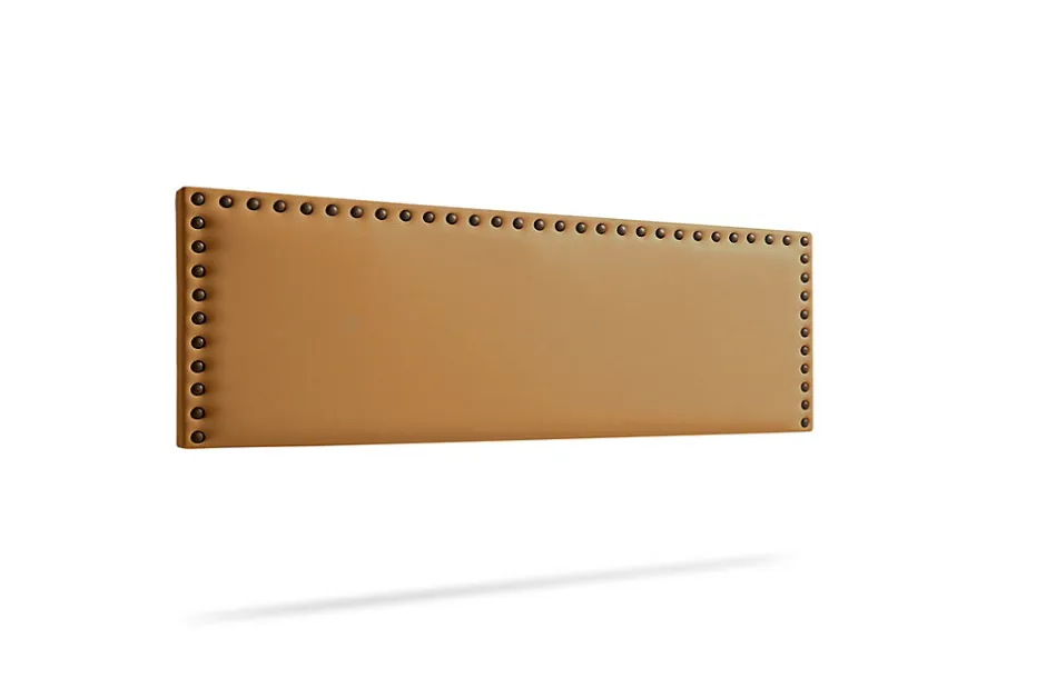 Moonia Tête de Lit Tapisée MODENA Simili cuir 130x55x8 cm - Marron Clair -
