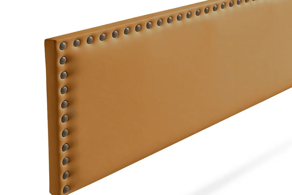 Moonia Tête de Lit Tapisée MODENA Simili cuir 130x55x8 cm - Marron Clair -