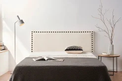 Moonia Tête de Lit Tapisée MODENA Simili cuir 100x55x8 cm - Beige -