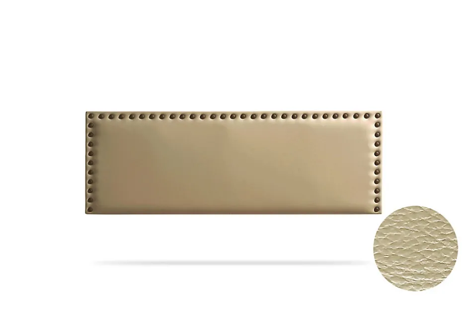 Moonia Tête de Lit Tapisée MODENA Simili cuir 115x55x8 cm - Or -