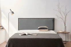Moonia Tête de Lit Tapisée MODENA Simili cuir 130x55x8 cm - Gris Foncé - Online