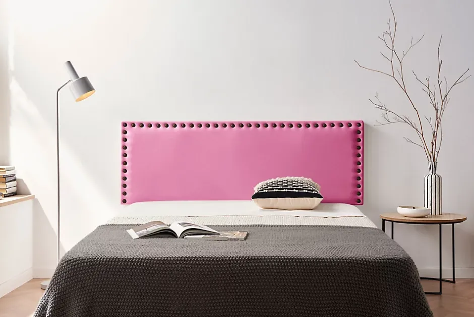 Moonia Tête de Lit Tapisée MODENA Simili cuir 100x55x8 cm - Rose - Clearance