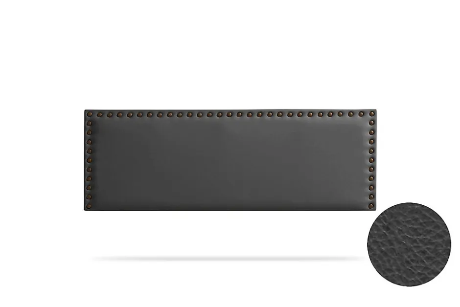 Moonia Tête de Lit Tapisée MODENA Simili cuir 115x55x8 cm - Noir -