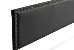 Moonia Tête de Lit Tapisée MODENA Simili cuir 115x55x8 cm - Noir -