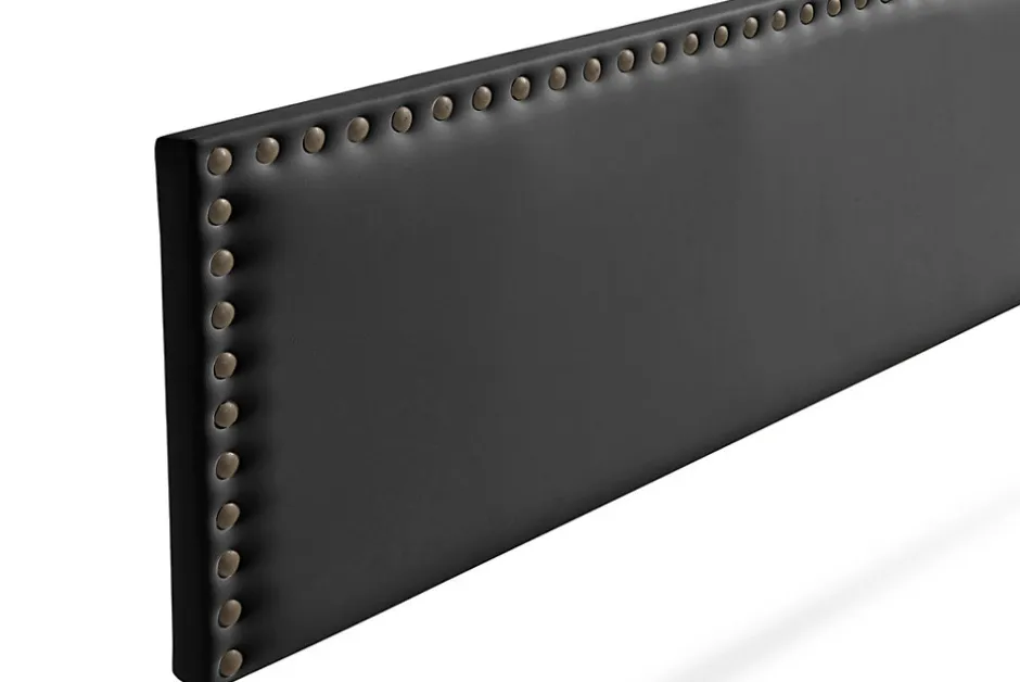 Moonia Tête de Lit Tapisée MODENA Simili cuir 115x55x8 cm - Noir -