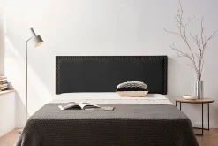 Moonia Tête de Lit Tapisée MODENA Simili cuir 100x55x8 cm - Noir -