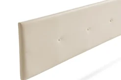 Moonia Tête de Lit Tapisée NAPOLI Simili cuir 160x50x5 cm - Blanc Cassé -
