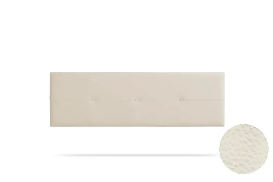Moonia Tête de Lit Tapisée NAPOLI Simili cuir 160x50x5 cm - Blanc Cassé -