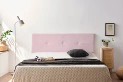 Moonia Tête de Lit Tapisée NAPOLI Aqualine 160x50x5 cm - Rose Clair -