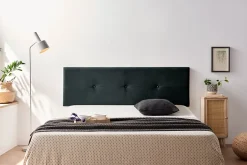 Moonia Tête de Lit Tapisée NAPOLI Aqualine 170x50x5 cm - Noir - Hot