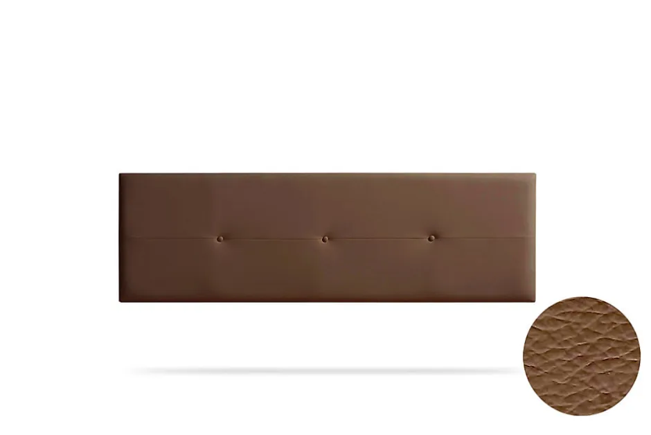 Moonia Tête de Lit Tapisée NAPOLI Simili cuir 130x50x5 cm - Marron -