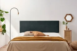 Moonia Tête de Lit Tapisée NOVA Aqualine 100x50x5 cm - Noir -