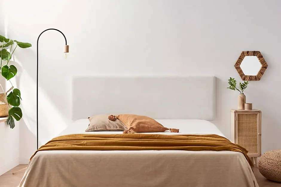 Moonia Tête de Lit Tapisée NOVA Aqualine 100x50x5 cm - Beige - Clearance