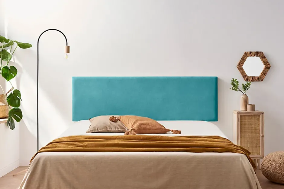 Moonia Tête de Lit Tapisée NOVA Aqualine 100x50x5 cm - Turquoise - Clearance