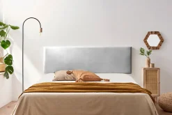 Moonia Tête de Lit Tapisée NOVA Simili cuir 160x50x5 cm - Argent -