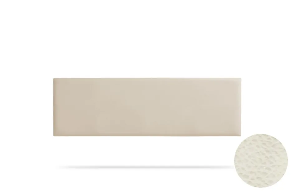 Moonia Tête de Lit Tapisée NOVA Simili cuir 115x50x5 cm - Blanc Cassé -