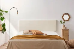 Moonia Tête de Lit Tapisée NOVA Simili cuir 115x50x5 cm - Blanc Cassé -