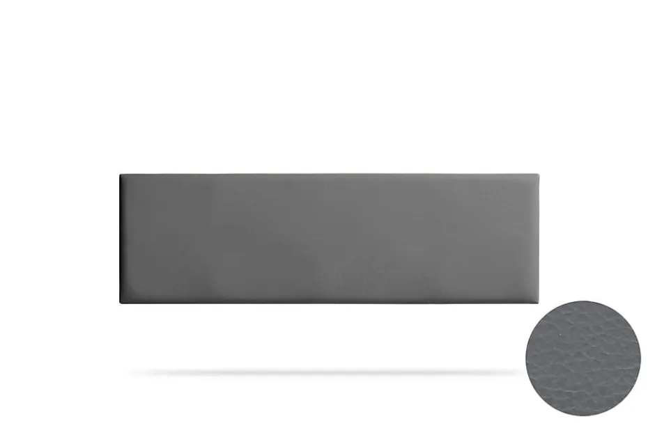 Moonia Tête de Lit Tapisée NOVA Simili cuir 115x50x5 cm - Gris Foncé -