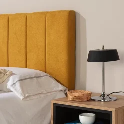Vs Venta-Stock Tête de lit tapissée Creta 150x60 cm Couleur Moutarde, 8 cm d'épaisseur New