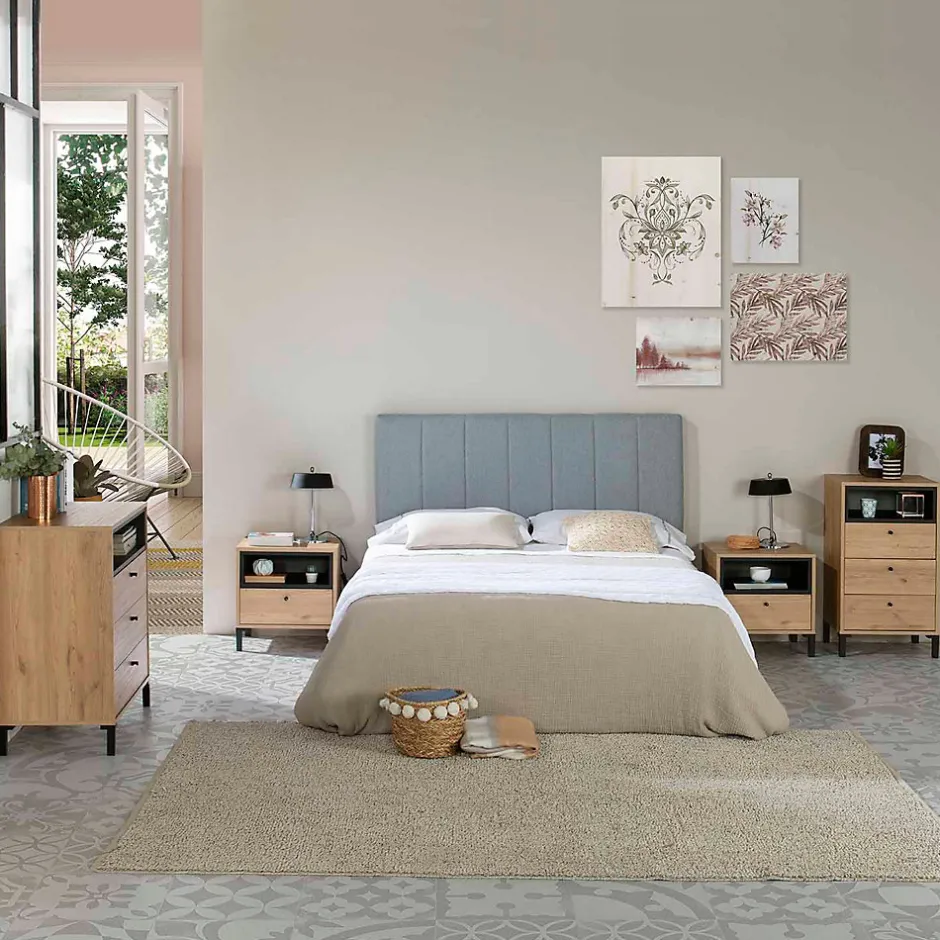 Vs Venta-Stock Tête de lit tapissée Creta 160x60 cm Couleur Gris, 8 cm d'épaisseur