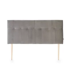 Vs Venta-Stock Tête de lit tapissée Napoles 160x100 cm Gris, Velours, Pieds en Bois Sale