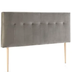 Vs Venta-Stock Tête de lit tapissée Napoles 160x100 cm Gris, Velours, Pieds en Bois Sale