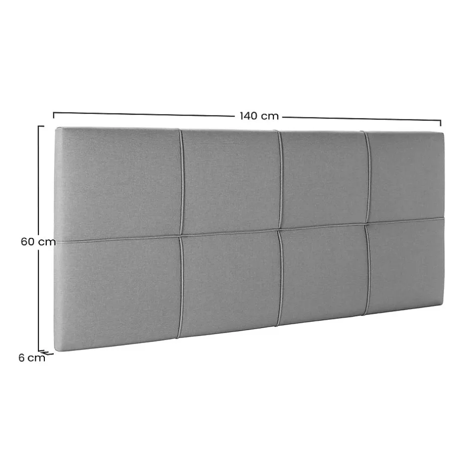 Vs Venta-Stock Tête de lit tapissée Sicilia 140x60 cm Gris