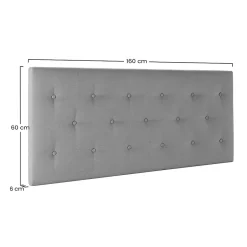 Vs Venta-Stock Tête de lit tapissée Turin 160x60 cm Gris Hot
