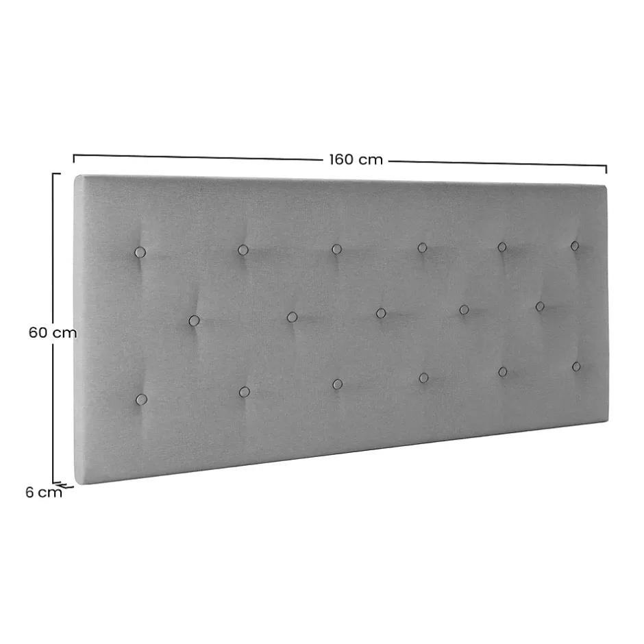 Vs Venta-Stock Tête de lit tapissée Turin 160x60 cm Gris Hot