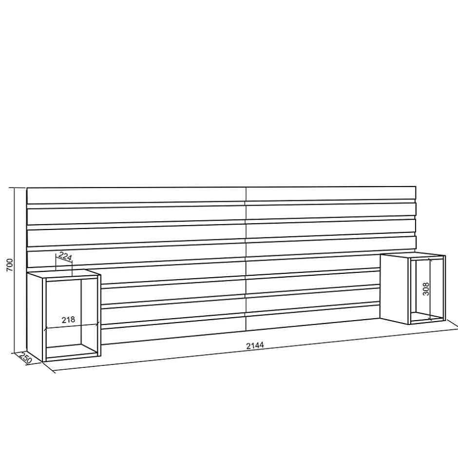 Skraut Home Tête de lit 214x70x3cm Lit 120-135-140-150-160cm couleur blanc