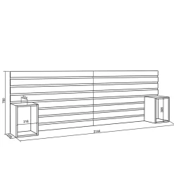 Skraut Home Tête de lit 214x70x3cm Lit 120-135-140-150-160cm couleur chêne Sale