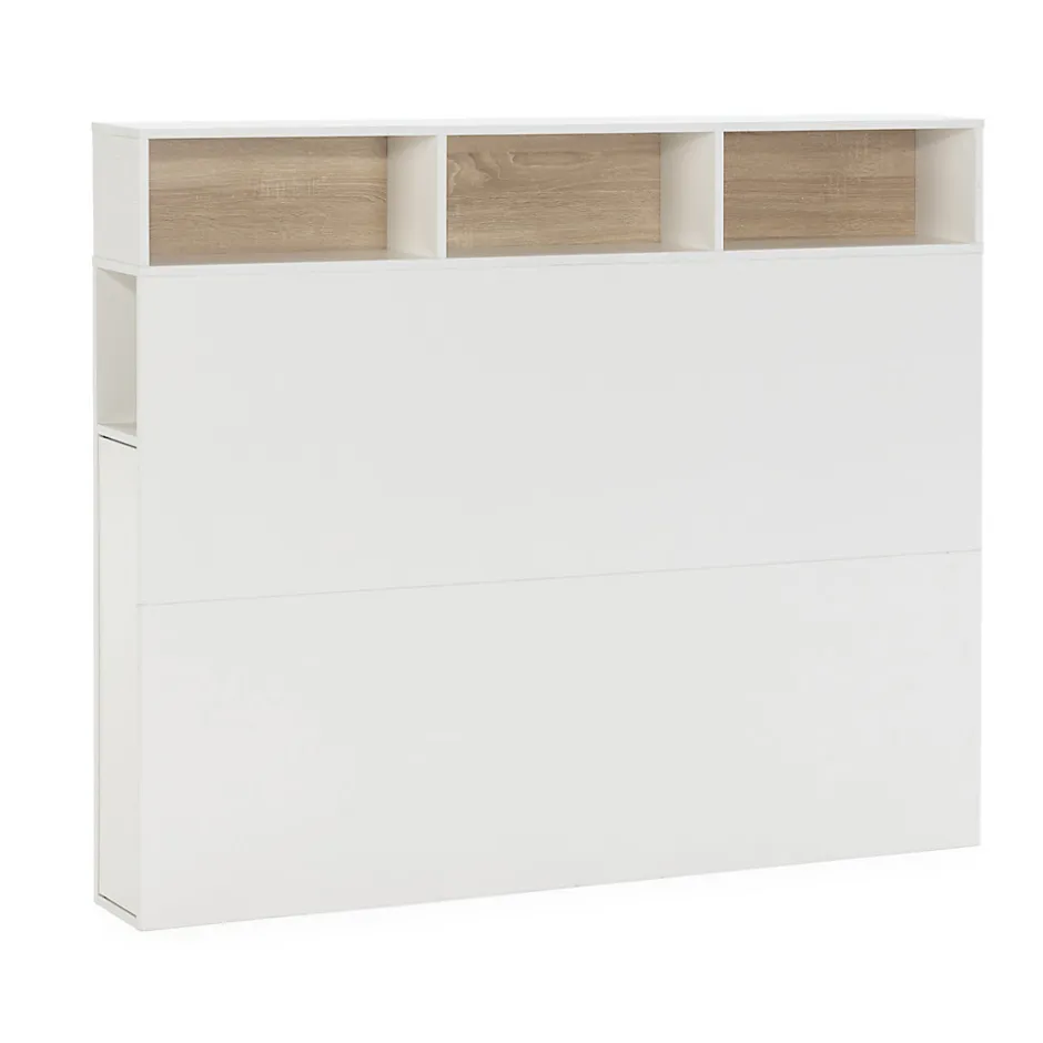 Vs Venta-Stock Tête de lit Zeus 165 cm blanc, 2 portes 9 trous