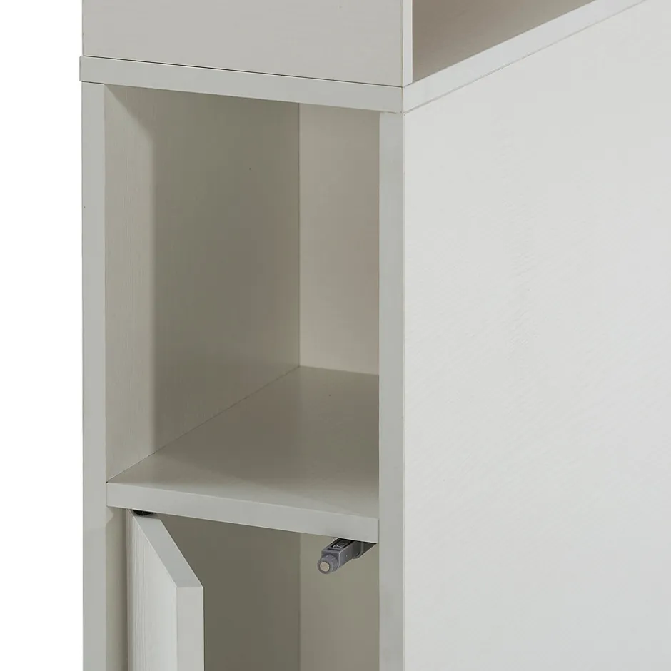 Vs Venta-Stock Tête de lit Zeus 165 cm blanc, 2 portes 9 trous
