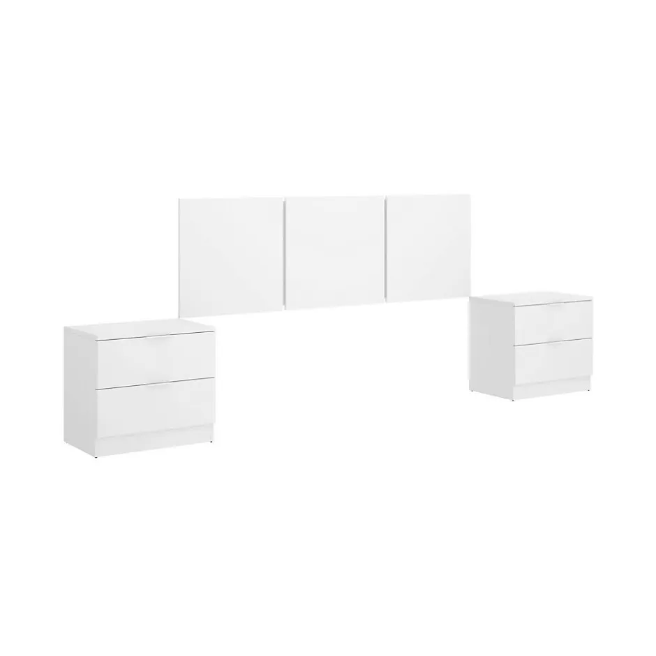 Dmora Tête du lit Oliwa, Tête de lit, Tête de lit pour la chambre, Appui-tête, 257x34 h96 cm, Blanc Online