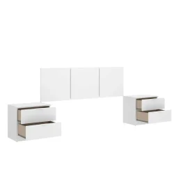 Dmora Tête du lit Oliwa, Tête de lit, Tête de lit pour la chambre, Appui-tête, 257x34 h96 cm, Blanc Online