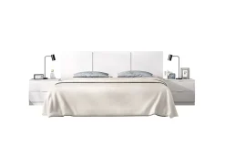 Dmora Tête du lit Oliwa, Tête de lit, Tête de lit pour la chambre, Appui-tête, 257x34 h96 cm, Blanc Online