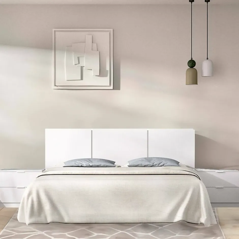 Dmora Tête du lit Oliwa, Tête de lit, Tête de lit pour la chambre, Appui-tête, 257x34 h96 cm, Blanc Online