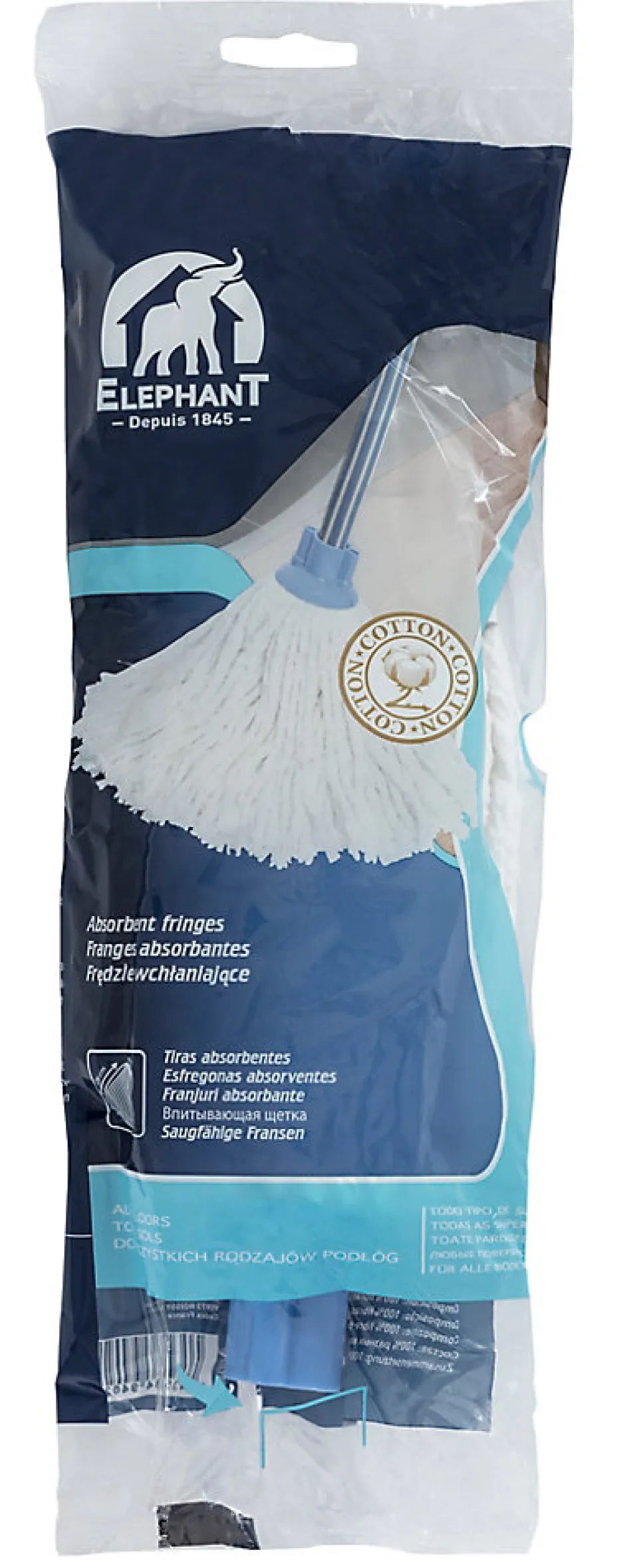 Elephant Tête lave-sols coton franges absorbantes