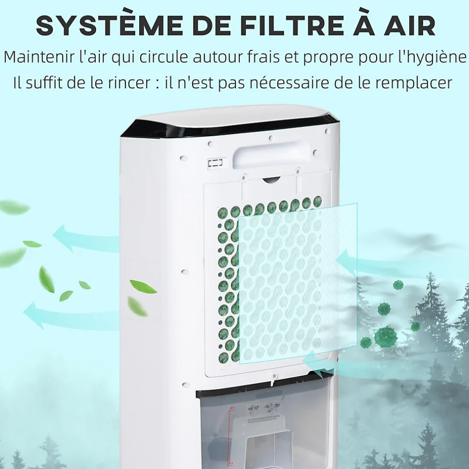 Homcom Ventilateur rafraichisseur humidificateur ioniseur 4 en 1 - portable oscillant 60W 10L - télécommande