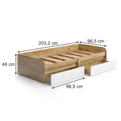 Vicco Lit denfant Blanc/Artisan 90x200 cm sans matelas Sale
