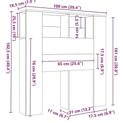 Vidaxl Armoire de tête de lit Chêne sonoma 100x18,5x104,5 cm 811910.