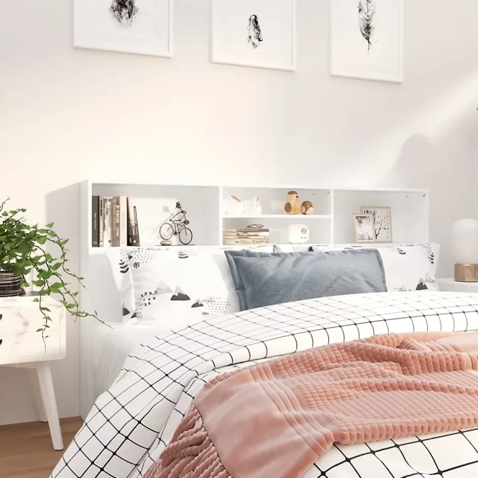 Vidaxl Armoire de tête de lit Blanc 180x19x103,5 cm 811880 Hot