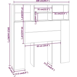 Vidaxl Armoire de tête de lit Blanc brillant 120x19x103,5 cm Best