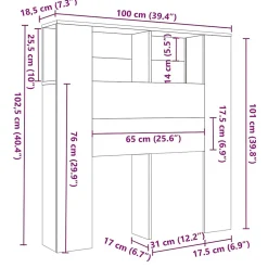 Vidaxl Armoire de tête de lit Chêne marron 100x18,5x104,5 cm 817266. Sale