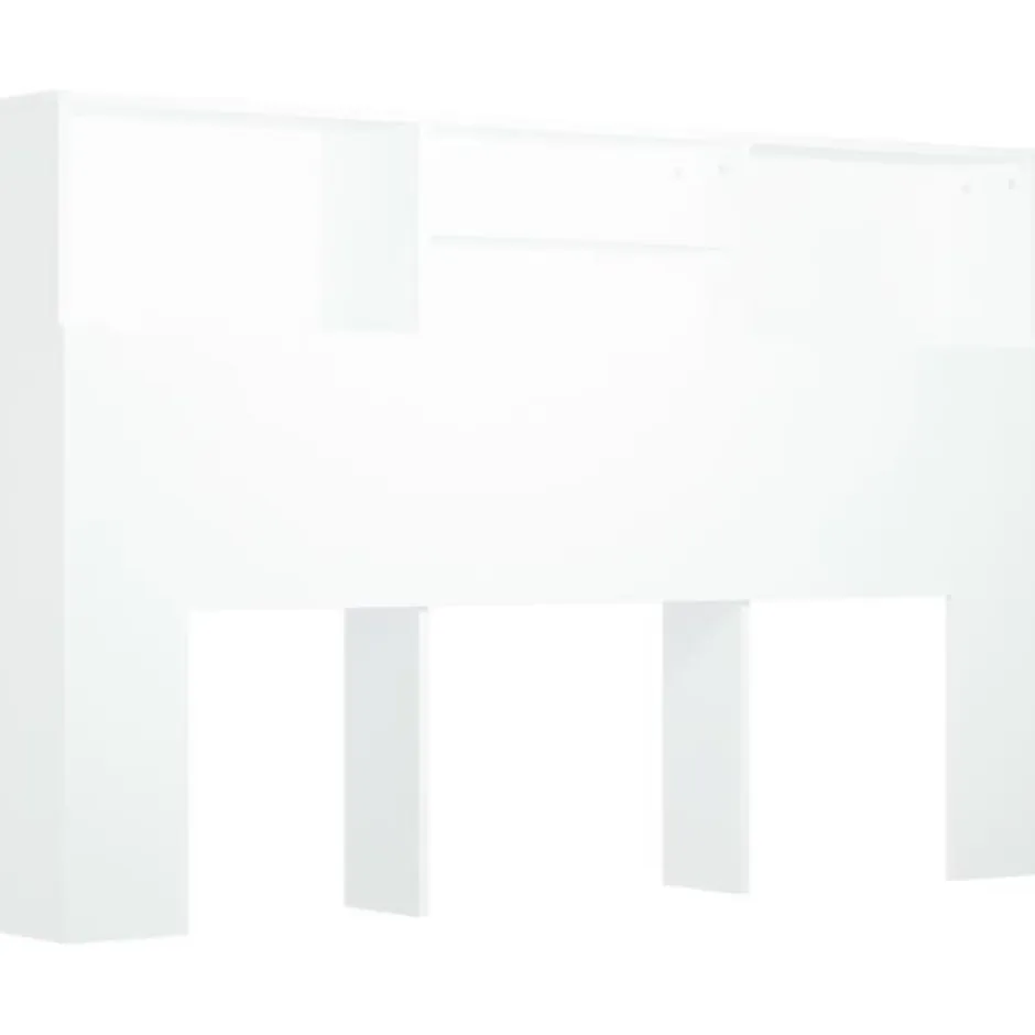 Vidaxl Armoire de tête de lit Blanc 160x19x103,5 cm 811871