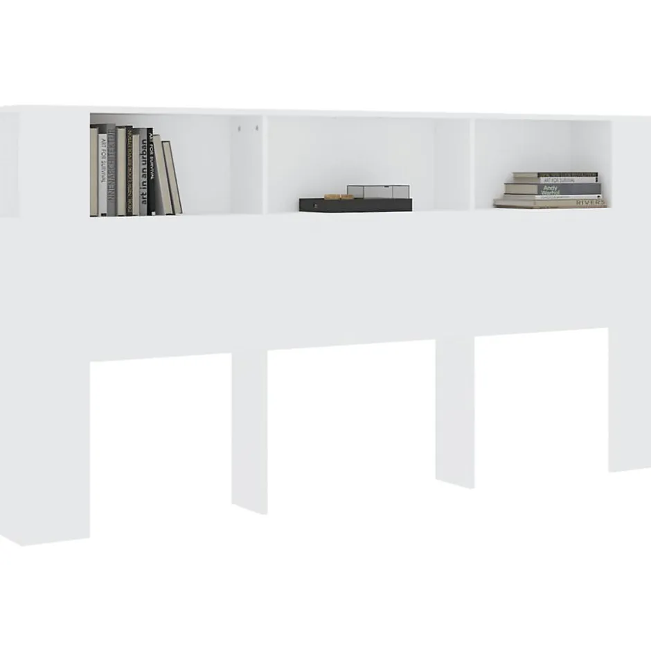 Vidaxl Armoire de tête de lit Blanc 200x18,5x104,5 cm 811952