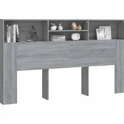 Vidaxl Armoire de tête de lit Sonoma gris 180x19x103,5 cm 817256 New