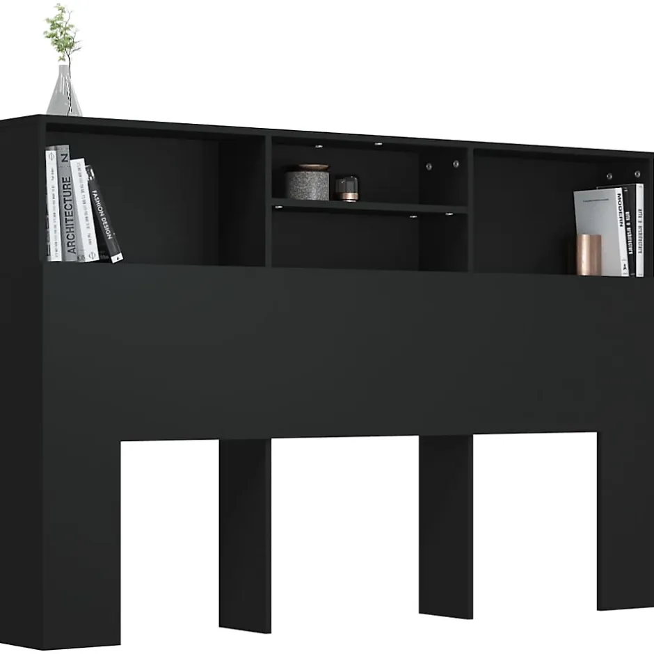 Vidaxl Armoire de tête de lit Noir 160x19x103,5 cm 811872 Outlet