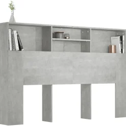 Vidaxl Armoire de tête de lit Gris béton 160x19x103,5 cm 811875