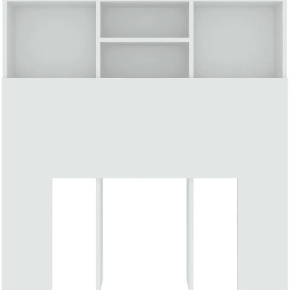 Vidaxl Armoire de tête de lit Blanc 100x19x103,5 cm 811844